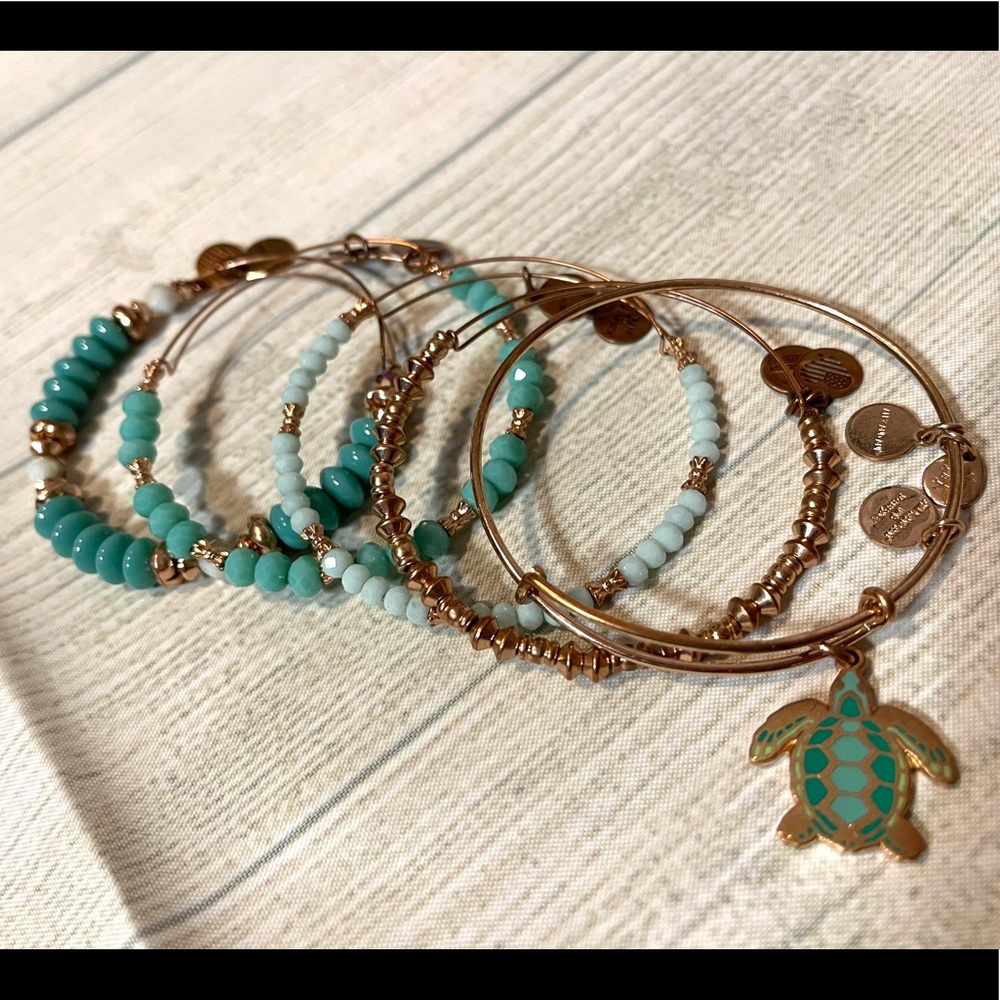 Alex And Ani Go With the Flow Bracelet Set of 5